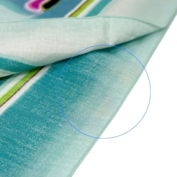 CHANEL Vintage CC Mark Logo Scarf Wrap Mint Green Multicolor Cotton [106410] - Picture 14 of 15